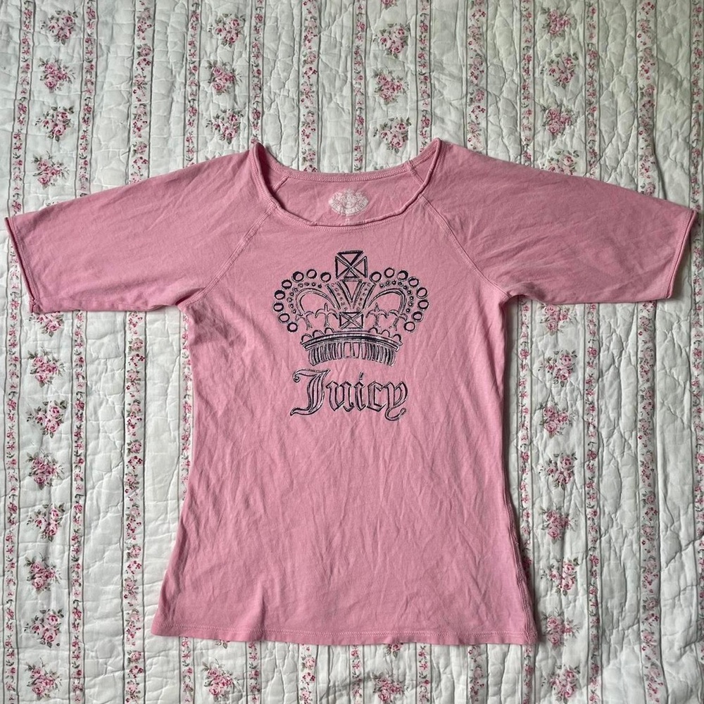Juicy Couture Pink Crown Graphic Tee